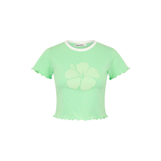 Lettuce Cropped Mini Tee - Apple Sorbet