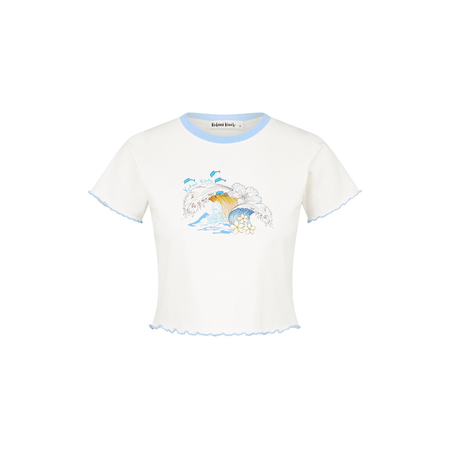 Lettuce Cropped Mini Tee - Blue Crush
