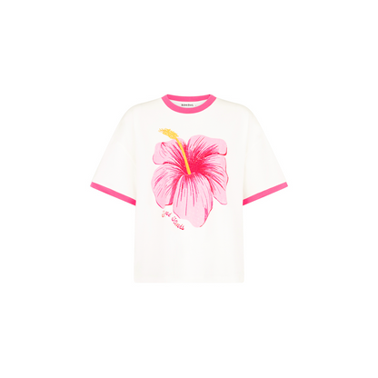 Boyfriend Bind Tee - Hibiscus Horizon