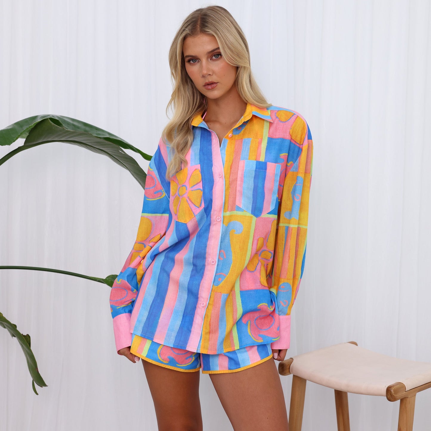 Long Sleeve Beach Shirt - Seaside Stripe