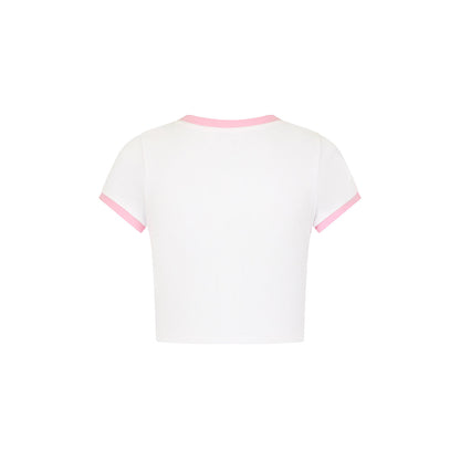 Embroidered Cropped Baby Tee - Syrupy Signs