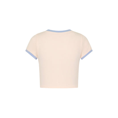 Printed Crop Baby Tee - Salt Breeze